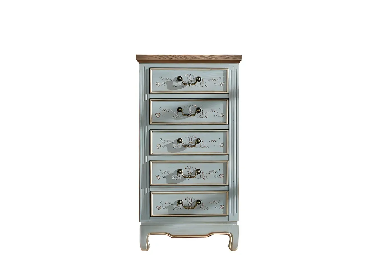 Traditional Blue Wooden Dresser with Drawers for Bedroom Image - 3