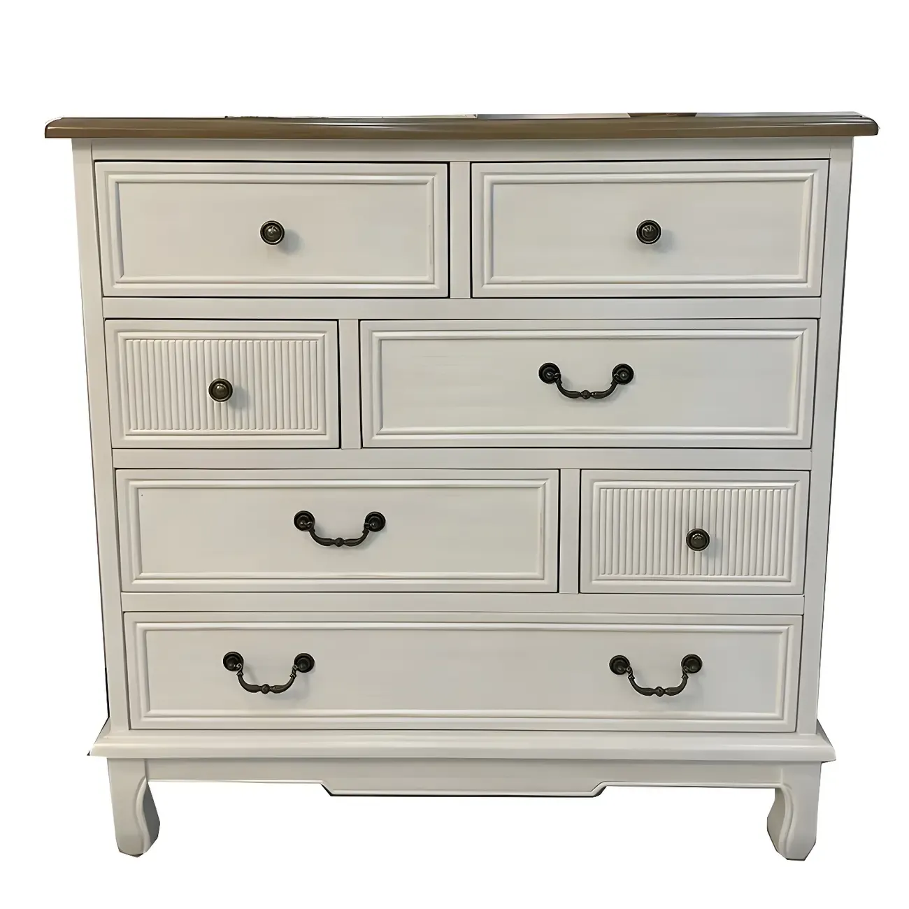 Traditional Blue Wooden Dresser with Drawers for Bedroom Image - 7