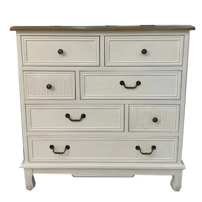 Traditional Blue Wooden Dresser with Drawers for Bedroom Image - 7