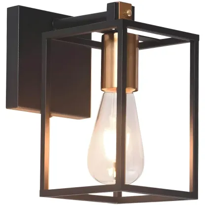 3-Light Linear Cube Black Iron Caged Vanity Light Image - 4