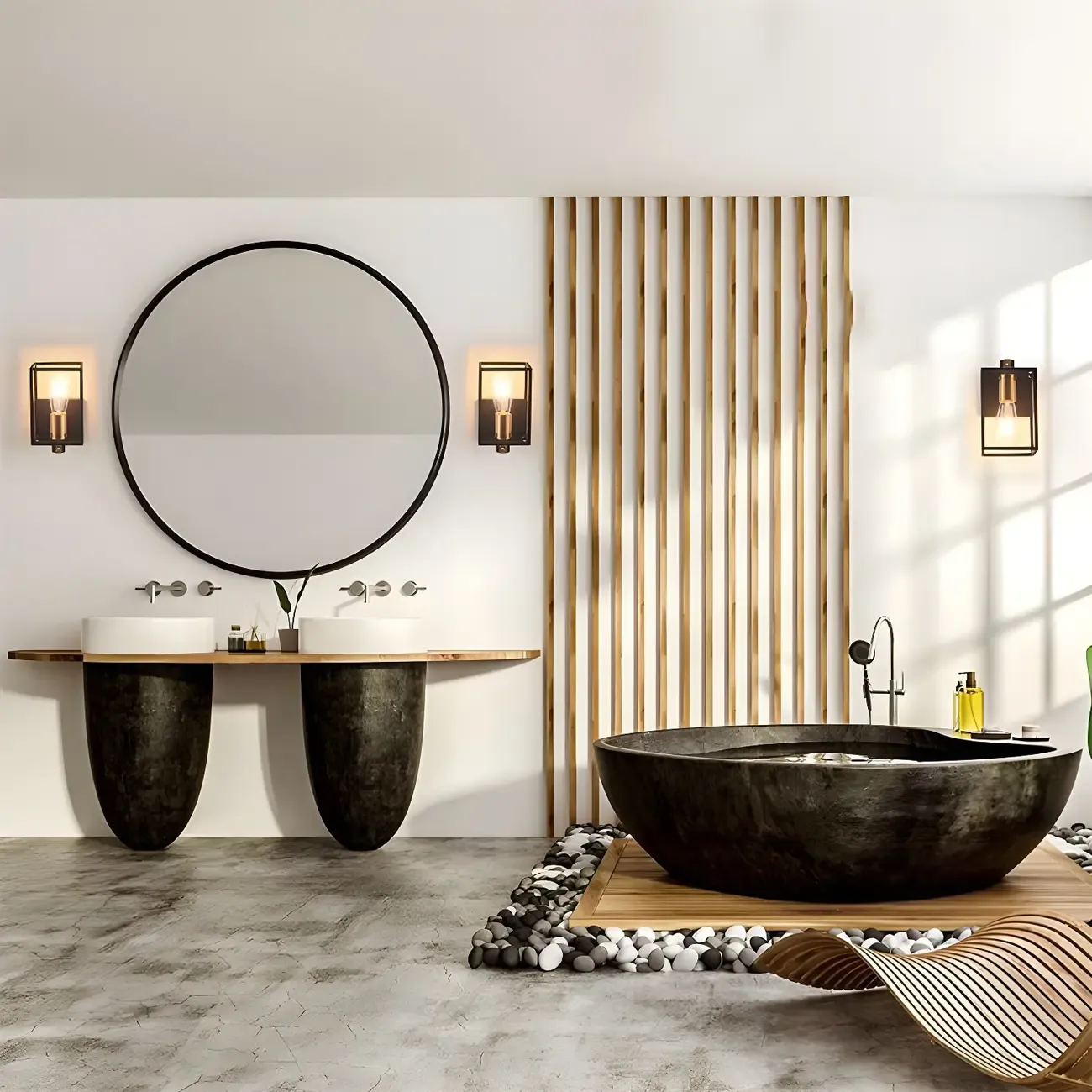 3-Light Linear Cube Black Iron Caged Vanity Light Image - 18