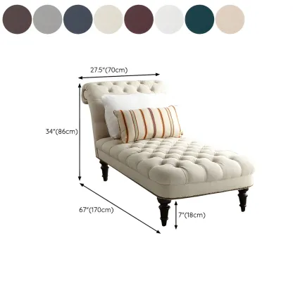 Modern Tufted Armless Cotton Leather Chaise Lounge #size
