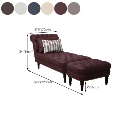 Modern Tufted Armless Cotton Leather Chaise Lounge Image - 21