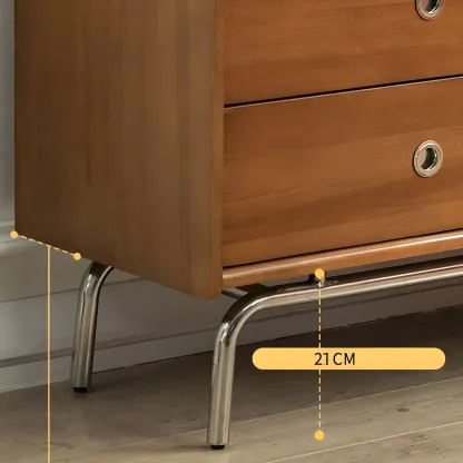 Stylish Pine Wooden Black Double Dresser Chest for Bedroom Image - 13