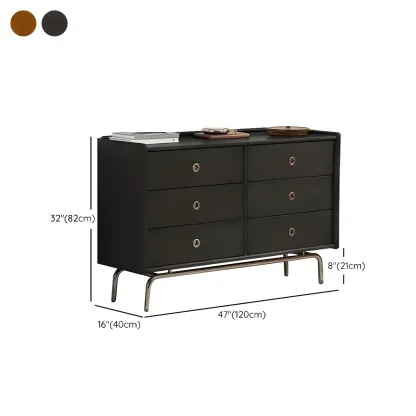 Stylish Pine Wooden Black Double Dresser Chest for Bedroom #size
