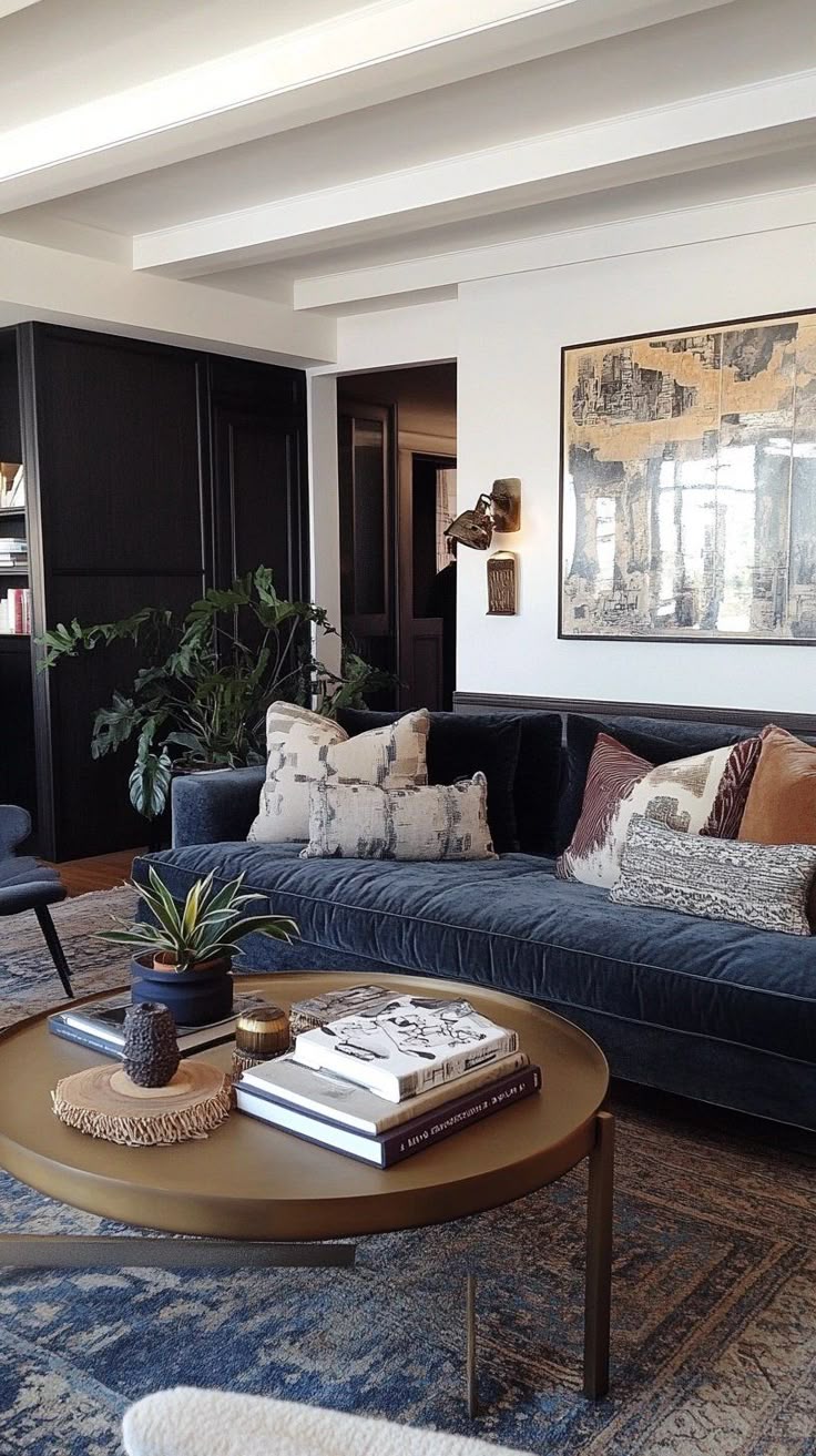 living room wall ideas with a large art