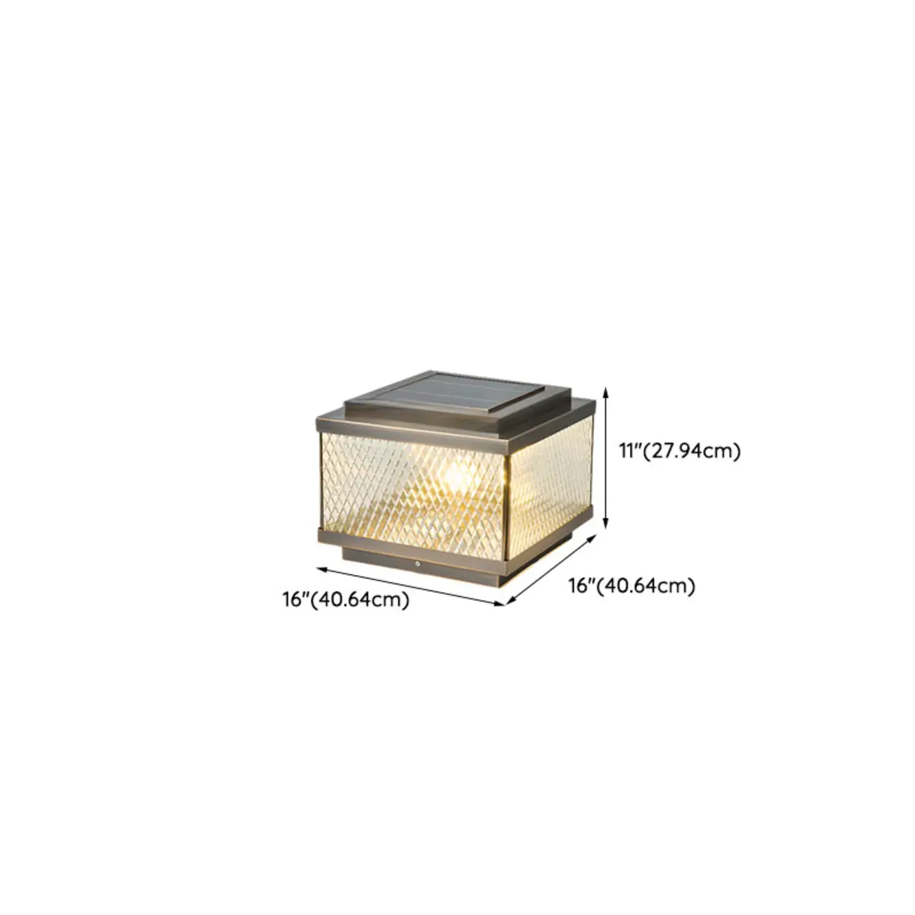 Modern Square Ribbing Glass Solar Post Cap Light Image - 14 | homeyfad