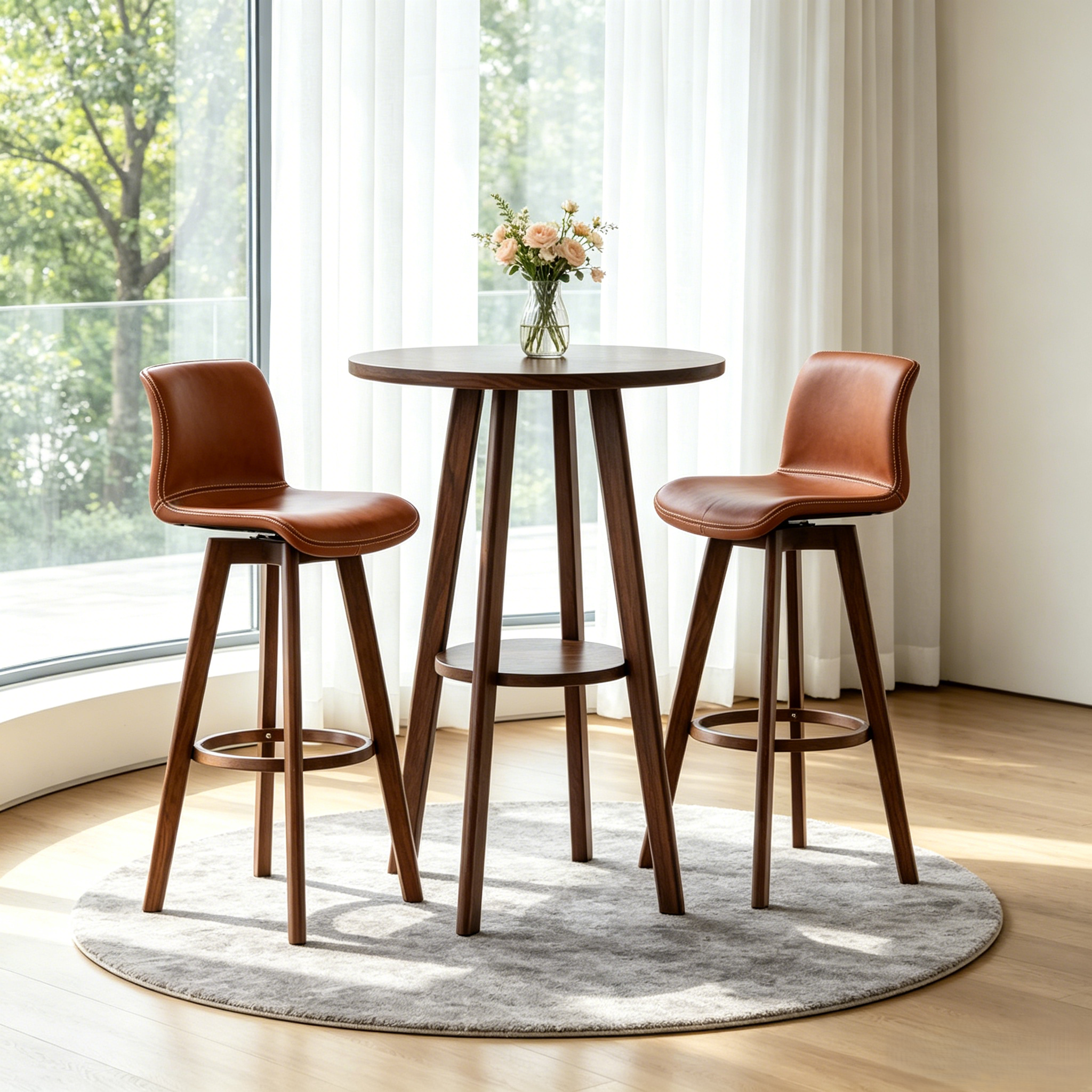 Scandinavian Brown Wooden Shelf Support Bar Tables | homeyfad