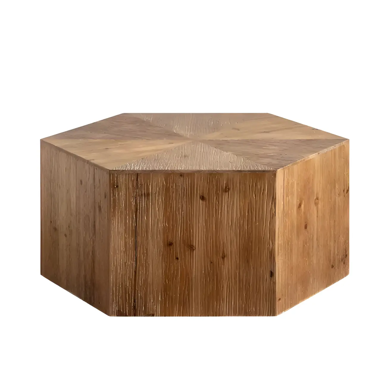 Rustic Square Distressed Wood Side Table with Open Storage Image - 10 | homeyfad