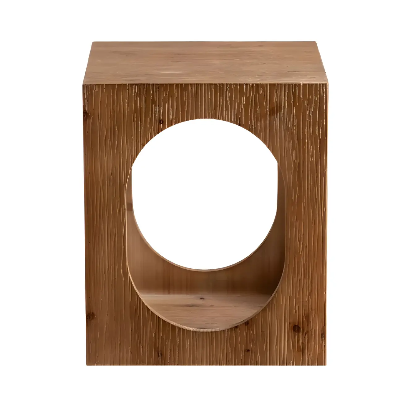 Rustic Square Distressed Wood Side Table with Open Storage Image - 13 | homeyfad