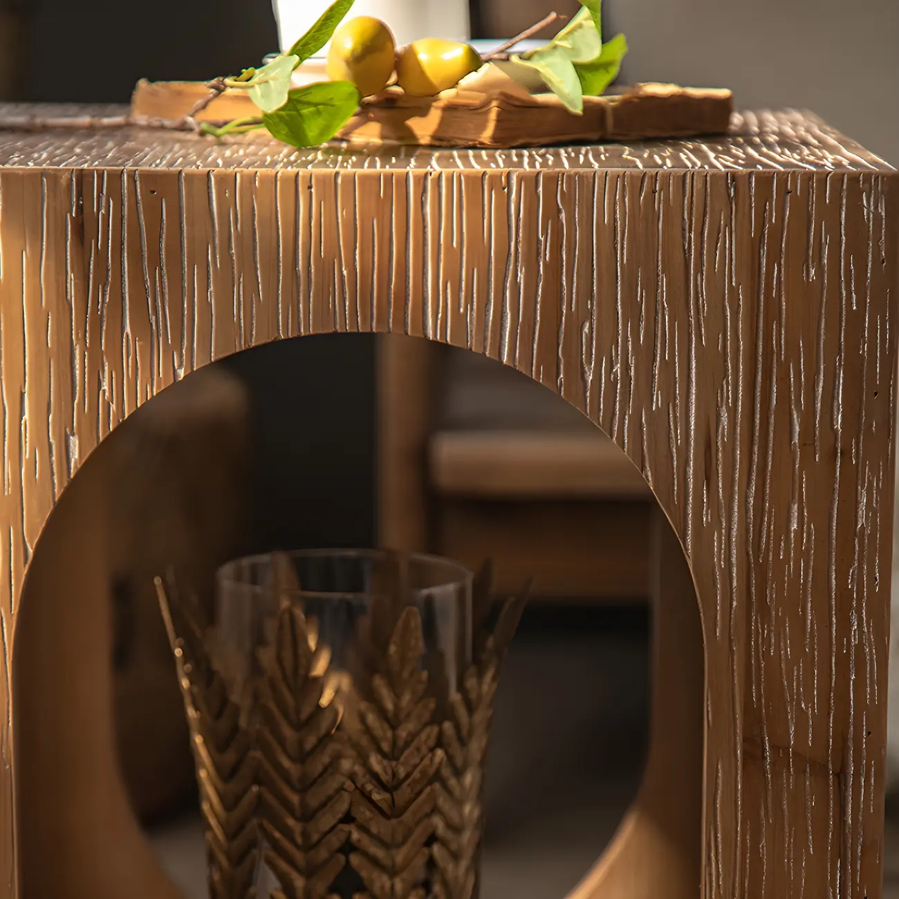 Rustic Square Distressed Wood Side Table with Open Storage Image - 2 | homeyfad