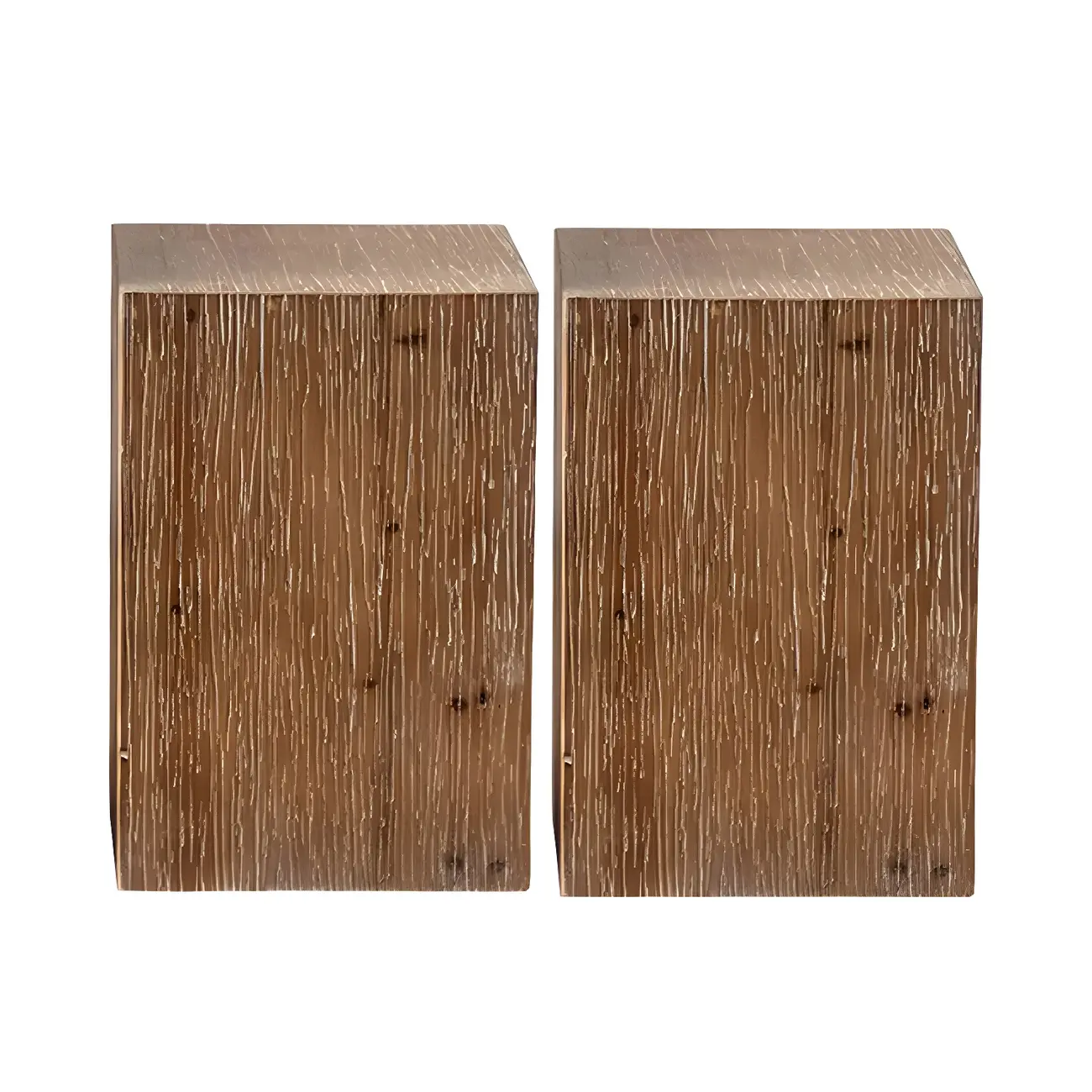 Rustic Square Distressed Wood Side Table with Open Storage Image - 17 | homeyfad