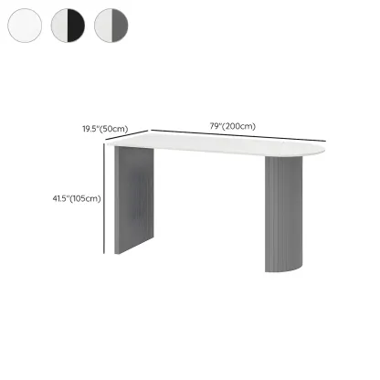 Modern White Free Form Wood Ribbed Metal Bar Tables Image - 14