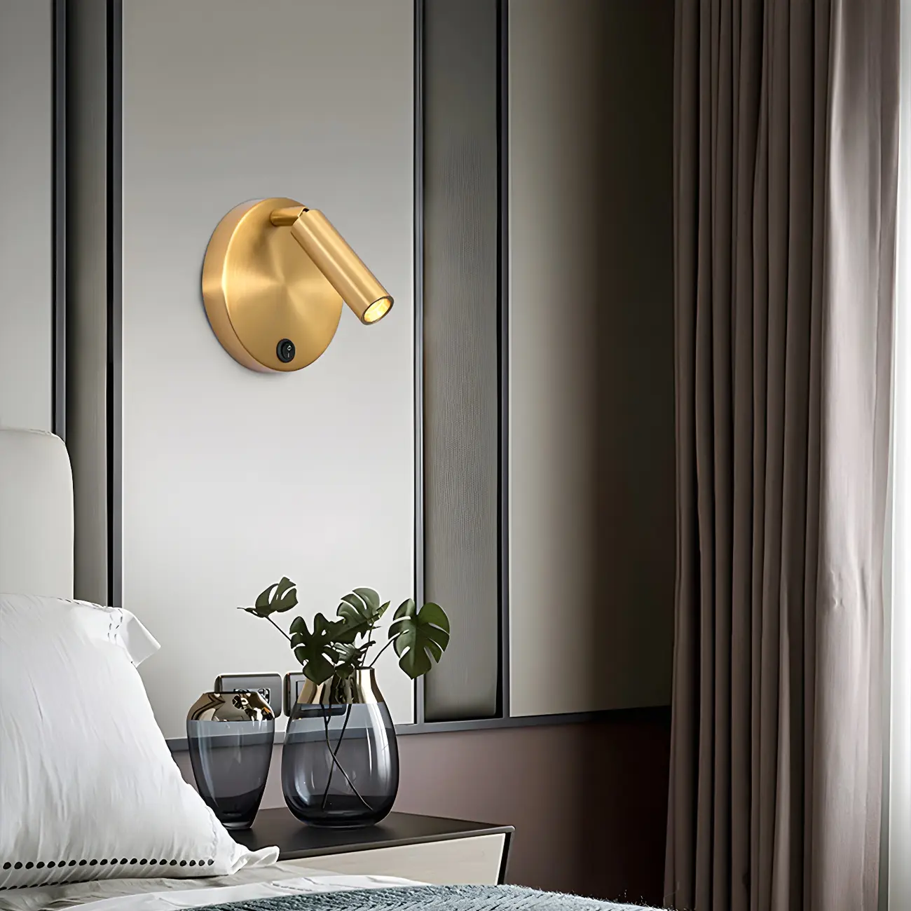 Modern Gold Reading Wall Light Sconce for Bedroom Image - 2 | homeyfad