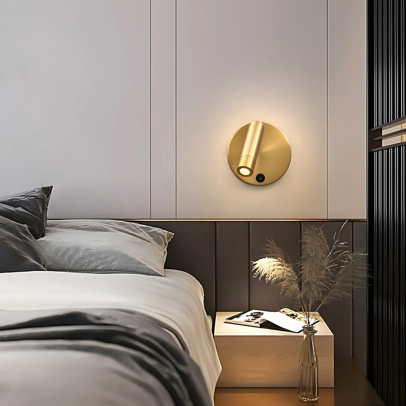 Modern Gold Reading Wall Light Sconce for Bedroom Image - 1 | homeyfad