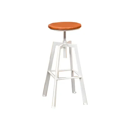 Industrial Metal Adjustable Bar Stools with Footrest for Kitchen Image - 11