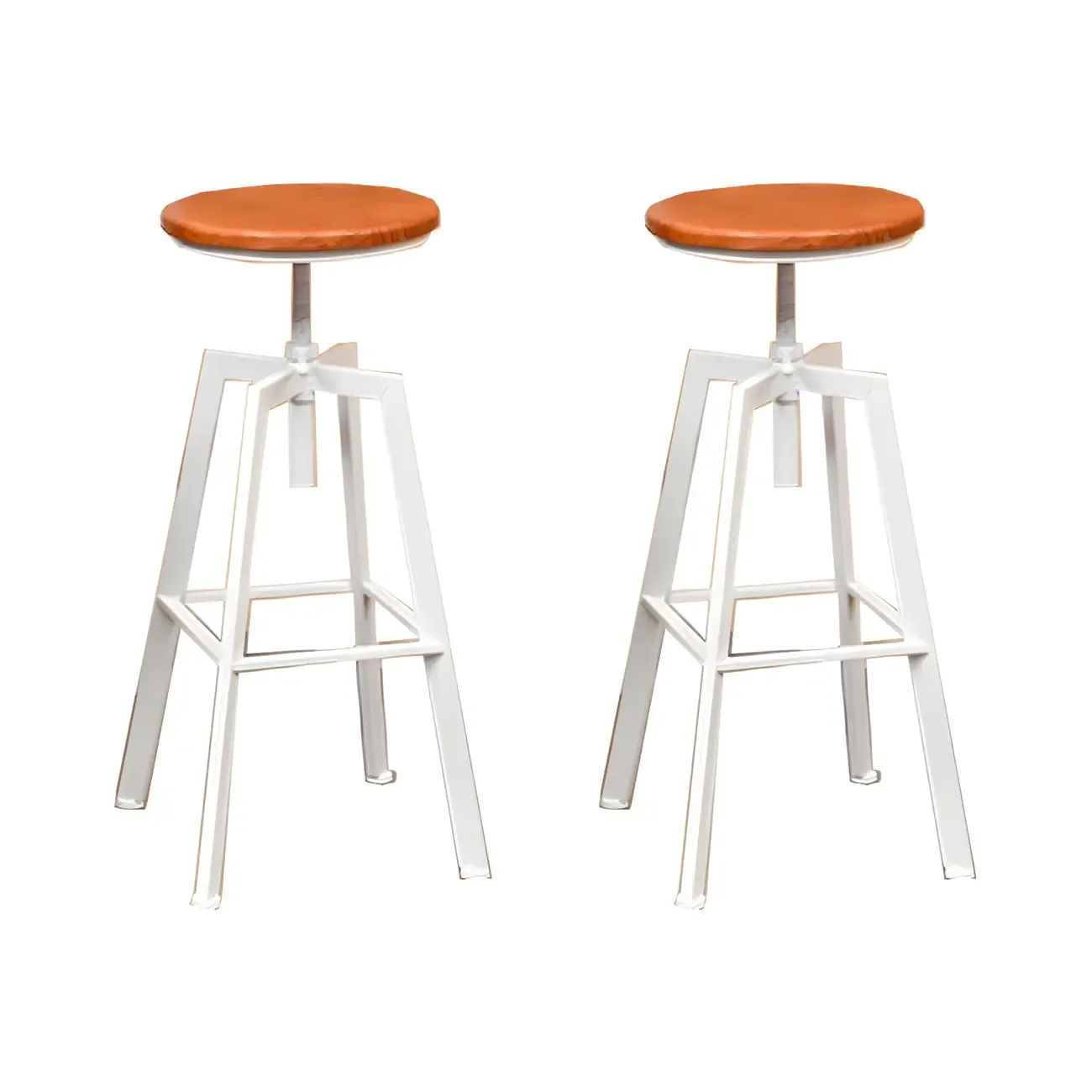 Industrial Metal Adjustable Bar Stools with Footrest for Kitchen Image - 13