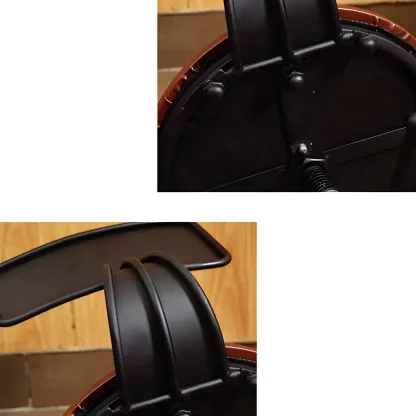 Industrial Metal Adjustable Bar Stools with Footrest for Kitchen Image - 14