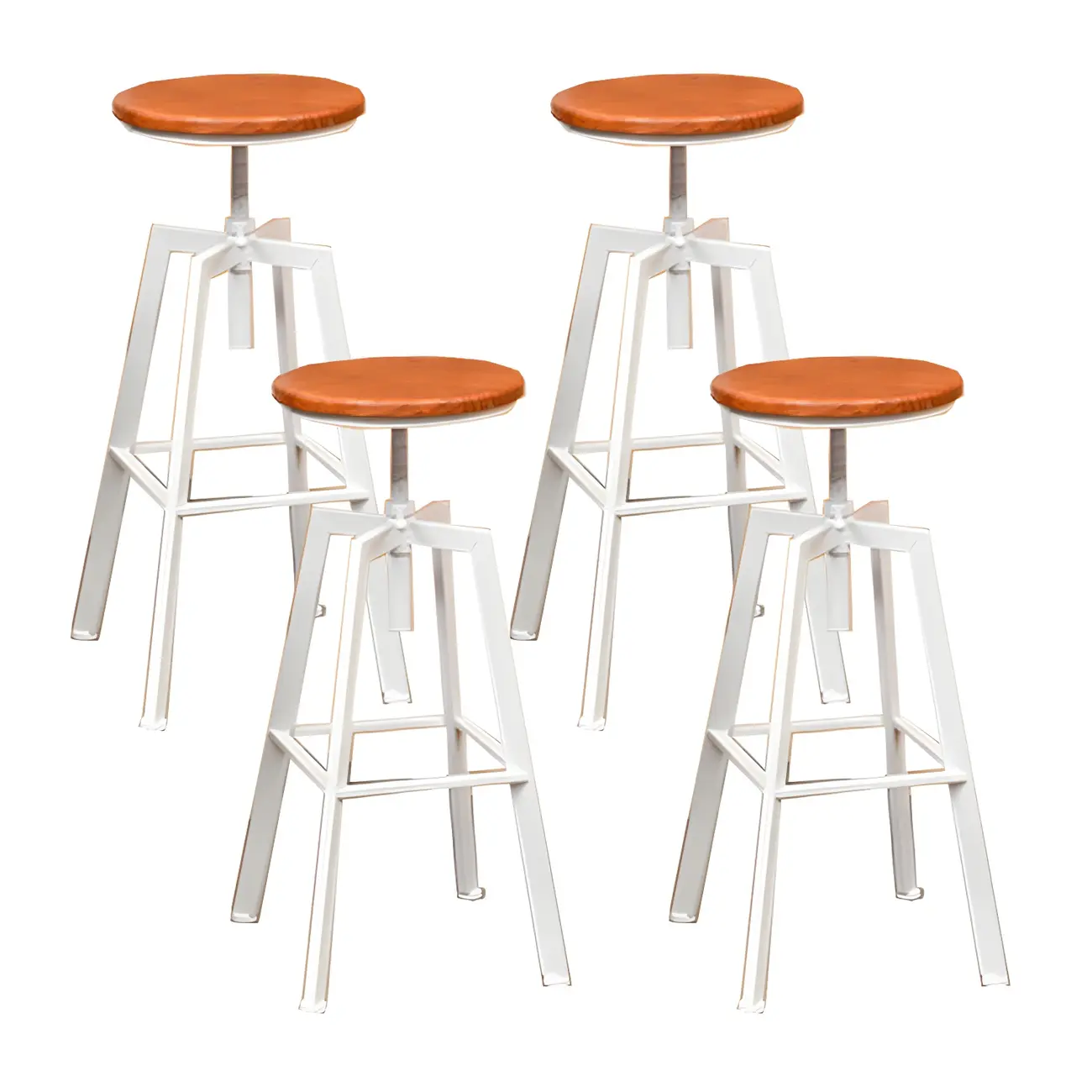 Industrial Metal Adjustable Bar Stools with Footrest for Kitchen Image - 15 | homeyfad