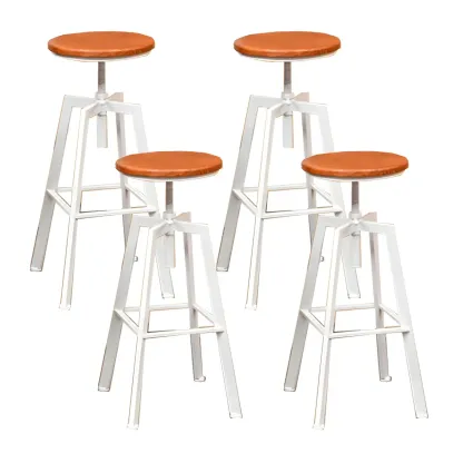 Industrial Metal Adjustable Bar Stools with Footrest for Kitchen Image - 15