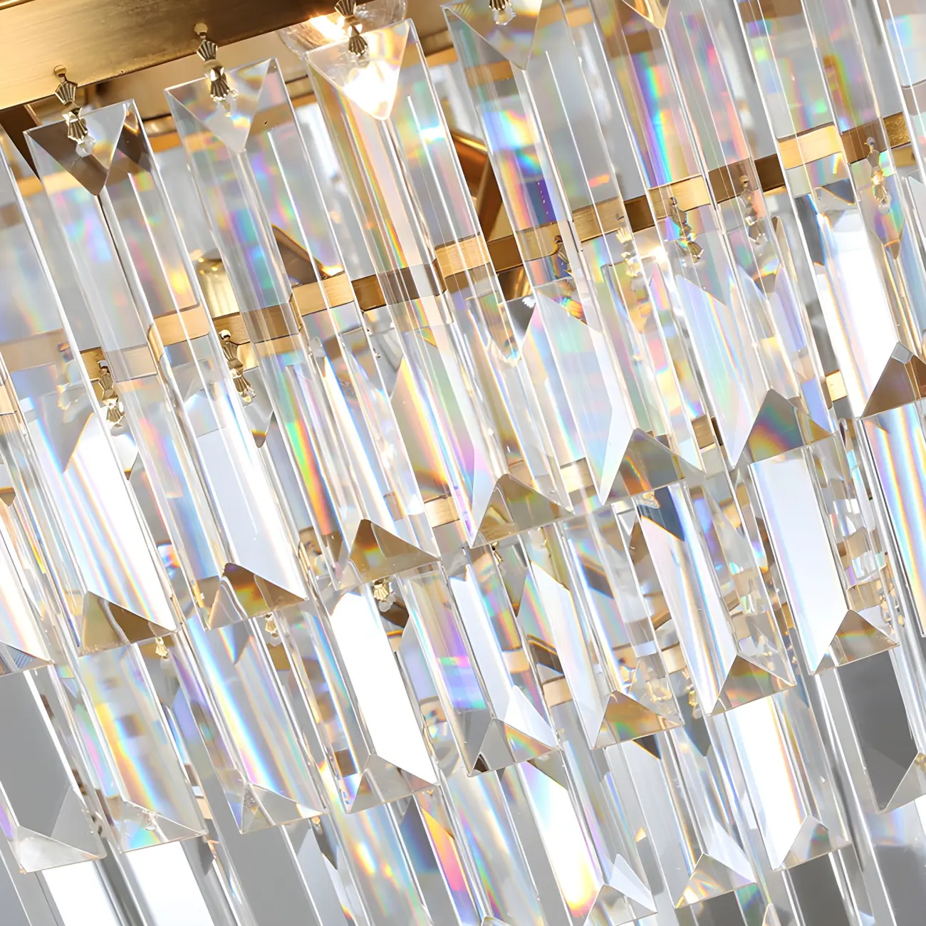 Luxurious Cylinder 4/5 Tiers Gold Crystal Chandelier Image - 7 | homeyfad