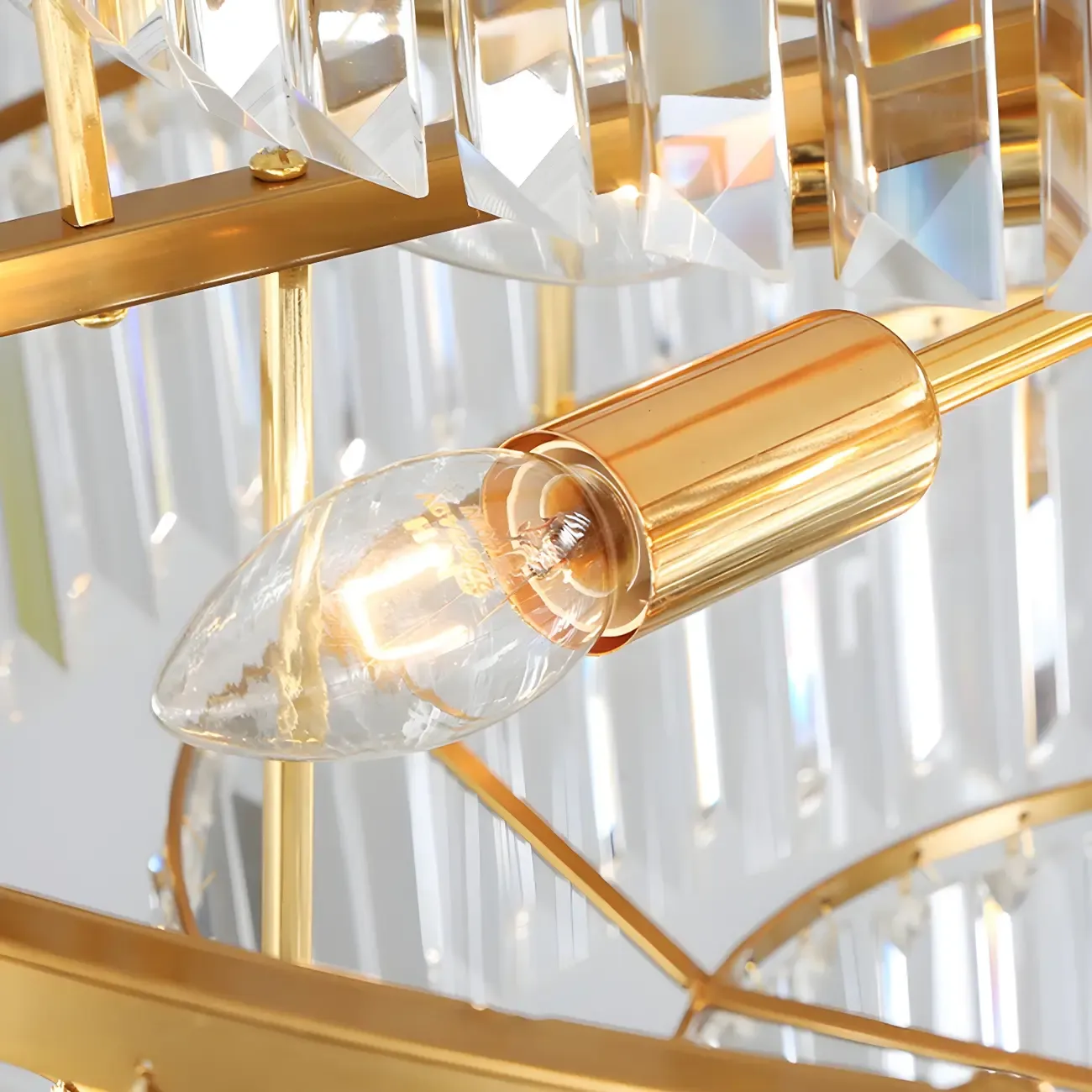 Luxurious Cylinder 4/5 Tiers Gold Crystal Chandelier Image - 12