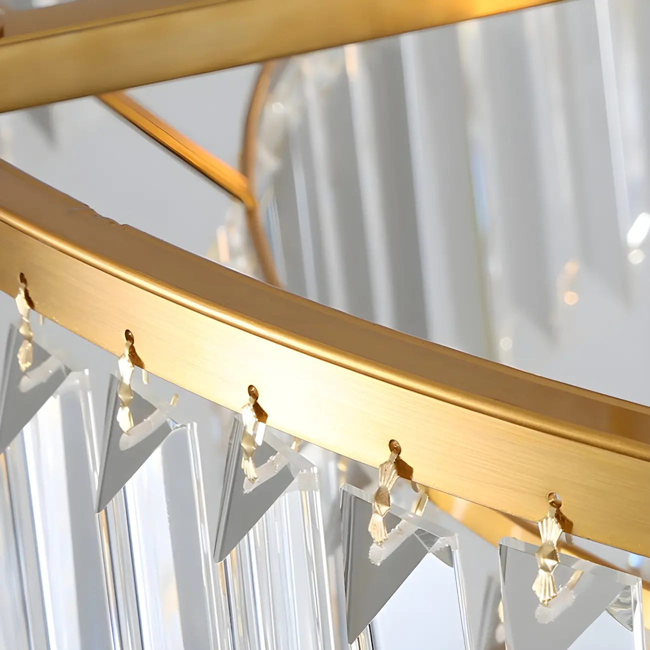 Luxurious Cylinder 4/5 Tiers Gold Crystal Chandelier Image - 13 | homeyfad