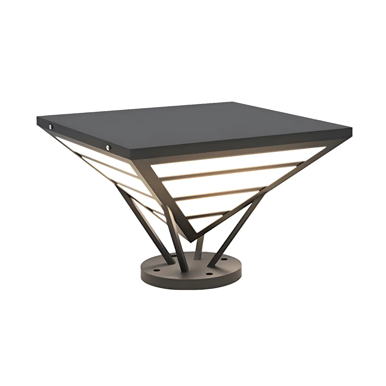 Solar Black Metal Bracket Pyramid Post Cap Light Image - 10 | homeyfad