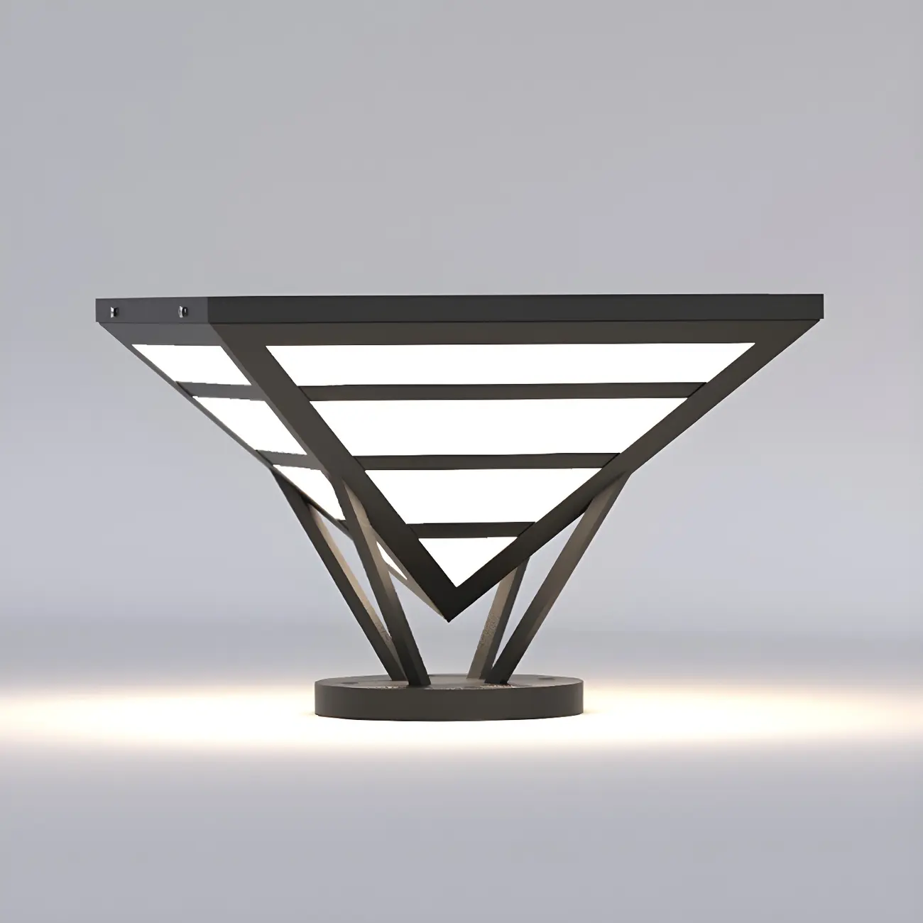Solar Black Metal Bracket Pyramid Post Cap Light Image - 12 | homeyfad