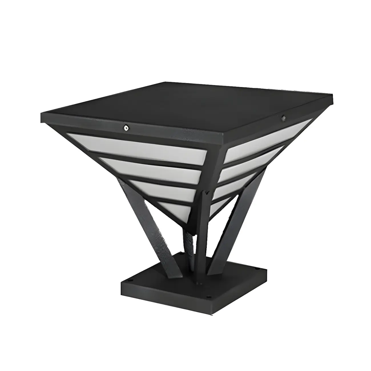 Solar Black Metal Bracket Pyramid Post Cap Light Image - 13 | homeyfad