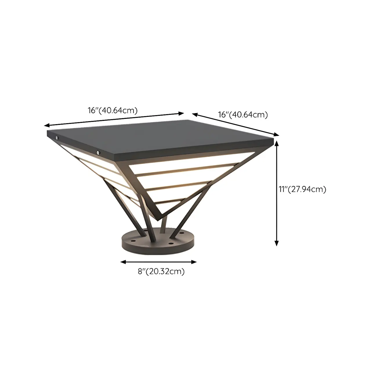 Solar Black Metal Bracket Pyramid Post Cap Light Image - 18 | homeyfad