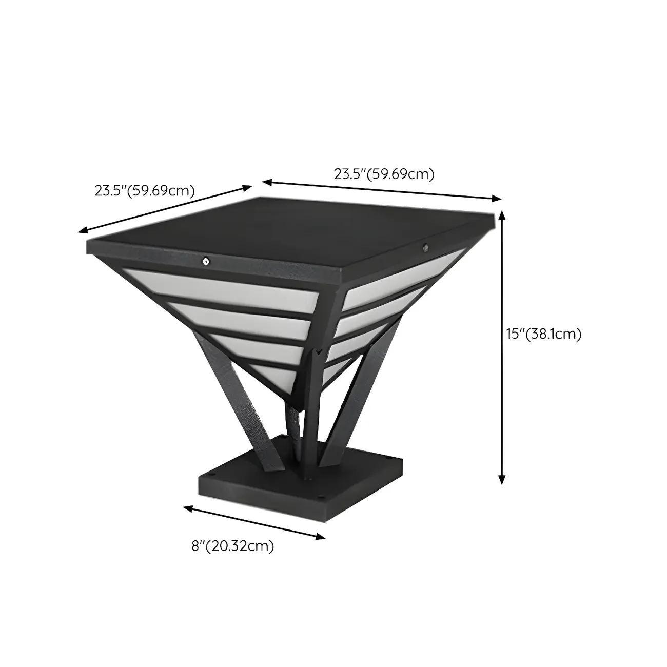 Solar Black Metal Bracket Pyramid Post Cap Light Image - 19 | homeyfad