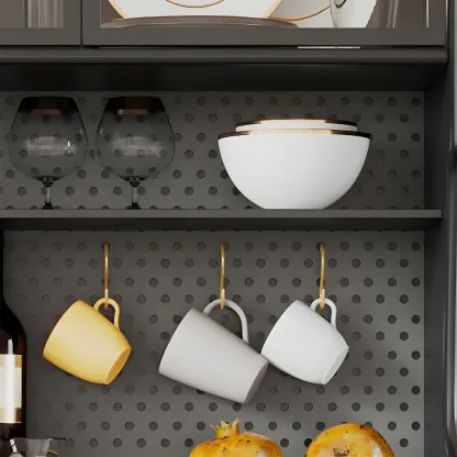 Modern Wooden Display Cabinet with 2-Drawers for Home Image - 9