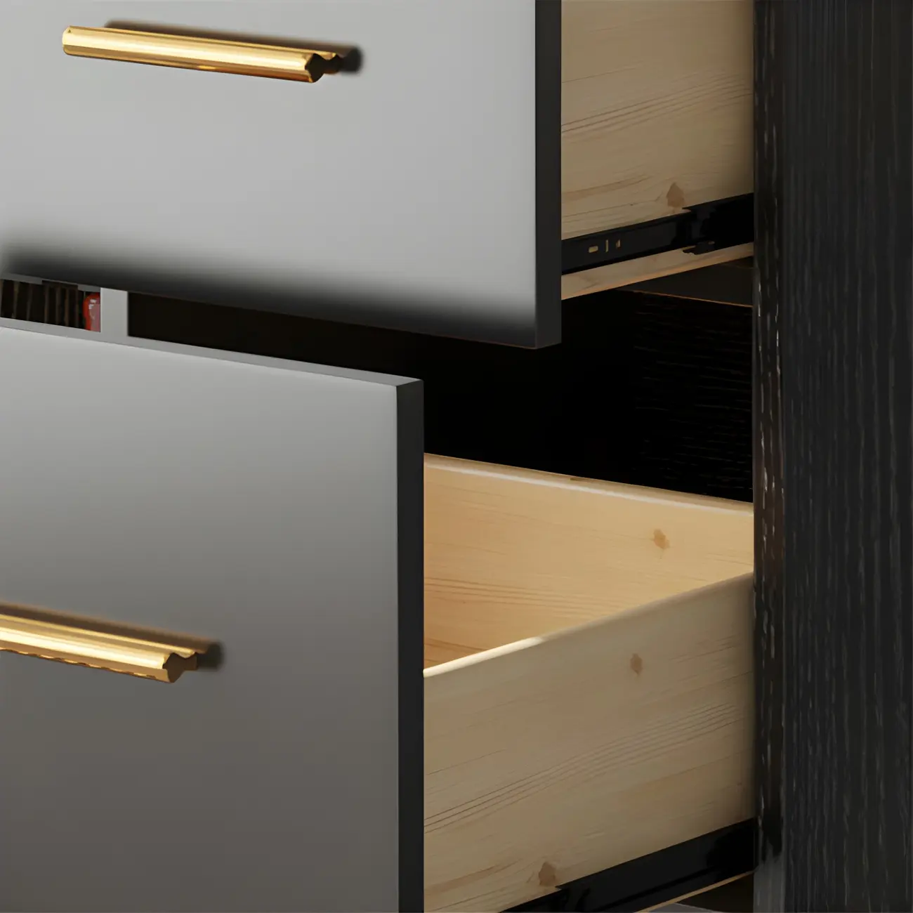 Modern Wooden Display Cabinet with 2-Drawers for Home Image - 11 | homeyfad