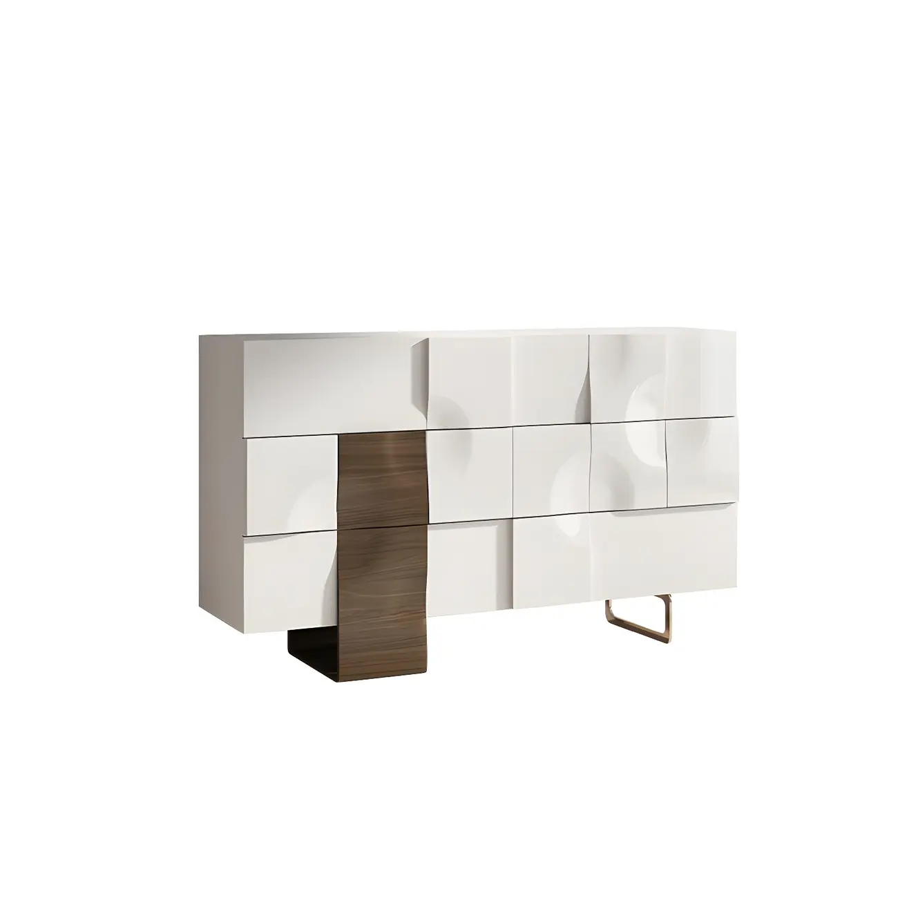 Unique White Wooden Dresser with Irregular Surface Image - 9 | homeyfad