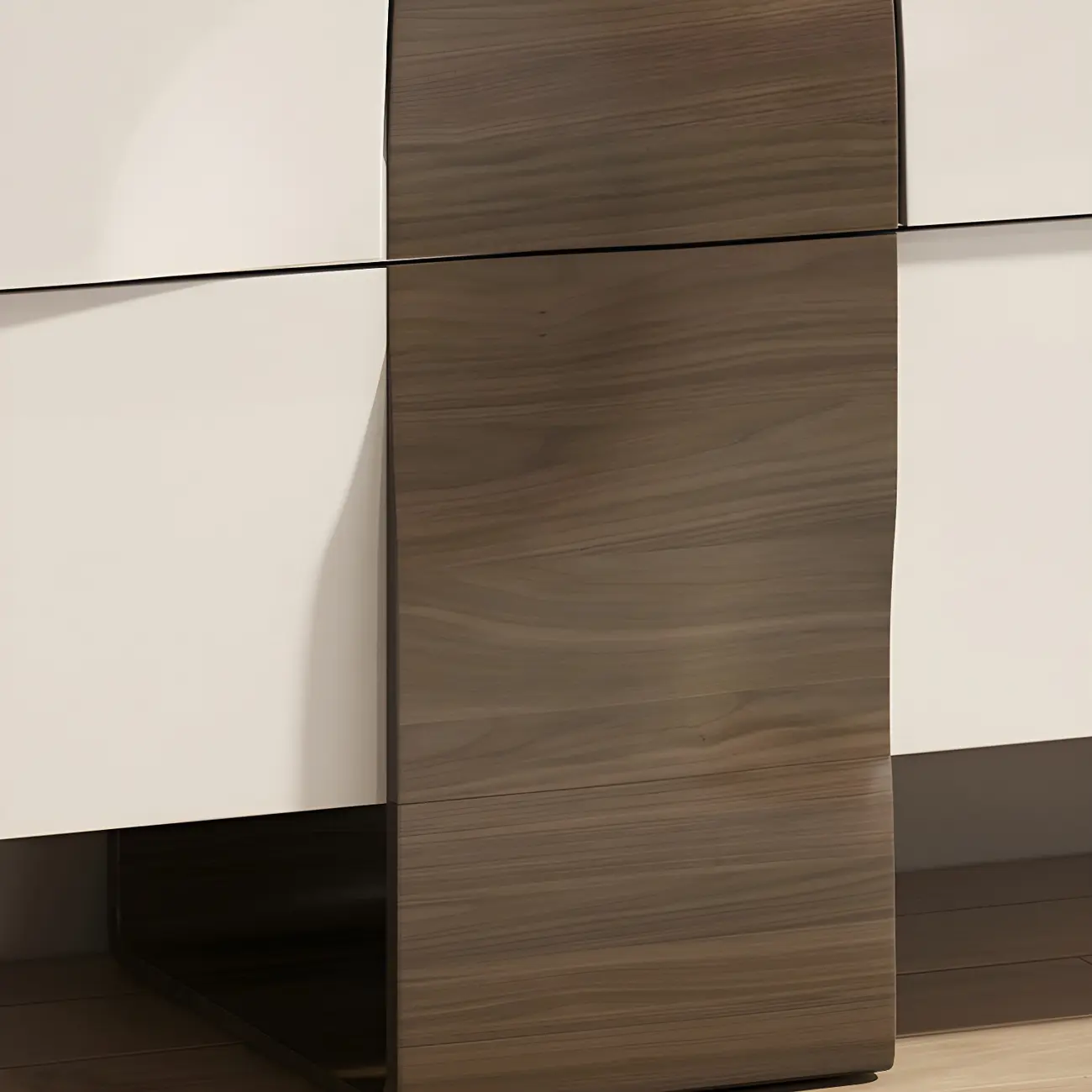 Unique White Wooden Dresser with Irregular Surface Image - 12 | homeyfad