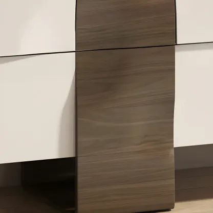 Unique White Wooden Dresser with Irregular Surface Image - 12