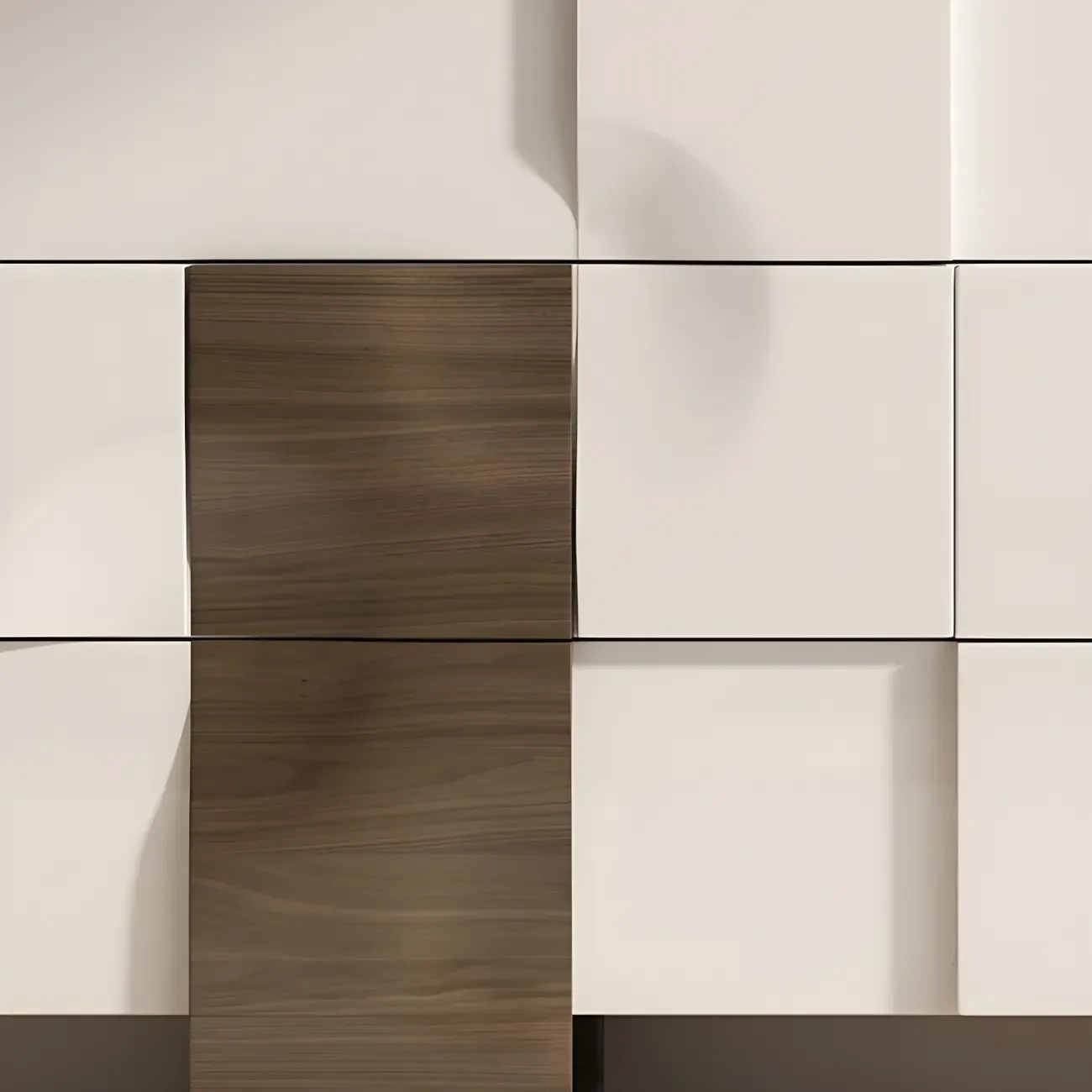 Unique White Wooden Dresser with Irregular Surface Image - 13