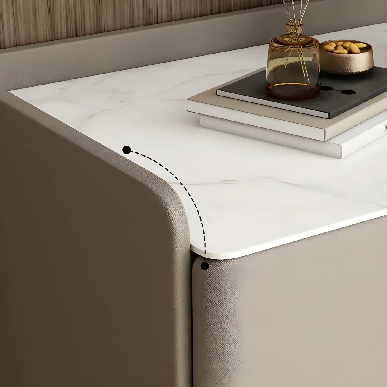Durable Stone Dresser in Light Gray with Gold Handles Image - 13
