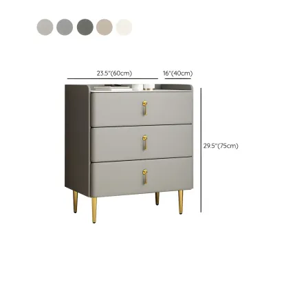 Durable Stone Dresser in Light Gray with Gold Handles #size