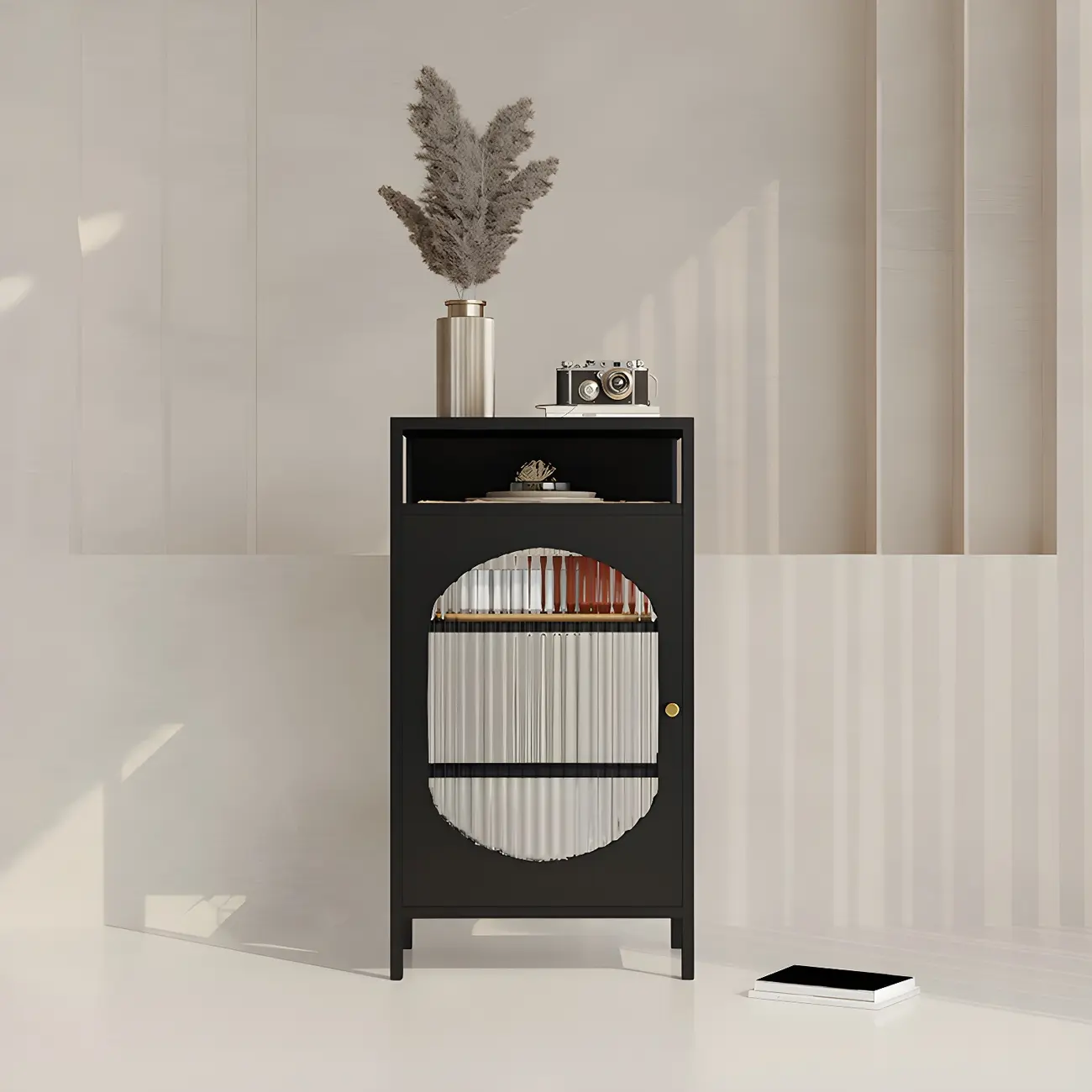 Stylish Metal Display Cabinet with Glass Doors for Home Decor Image - 8 | homeyfad