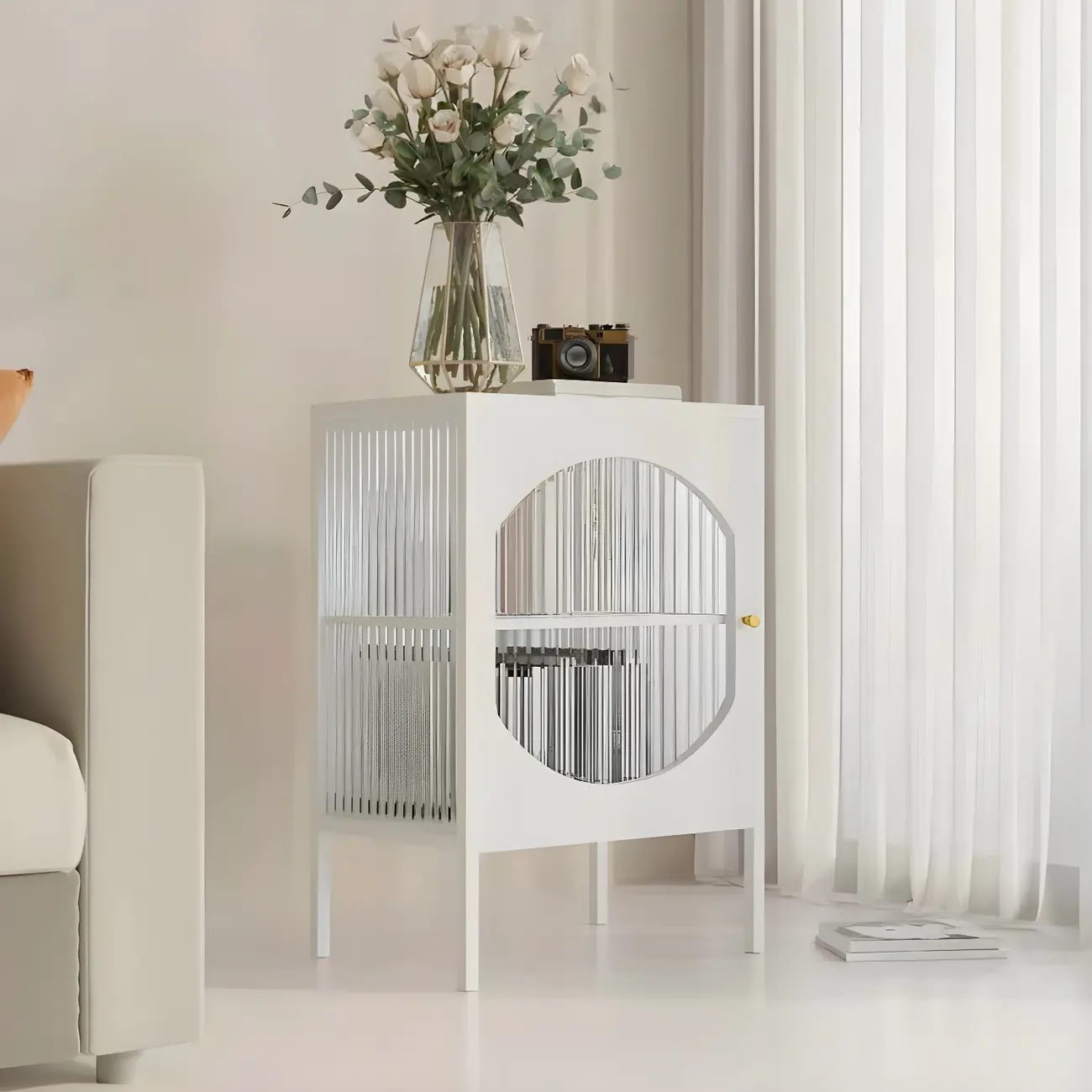 Stylish Metal Display Cabinet with Glass Doors for Home Decor Image - 9 | homeyfad