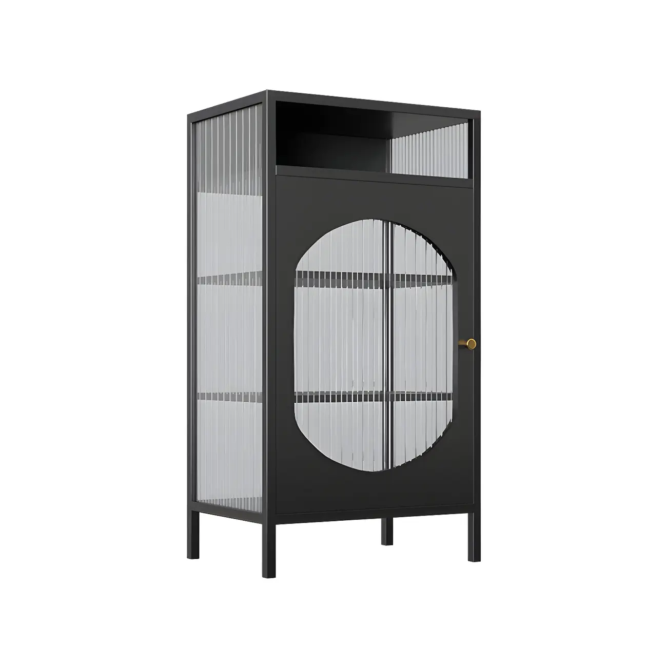 Stylish Metal Display Cabinet with Glass Doors for Home Decor Image - 10 | homeyfad
