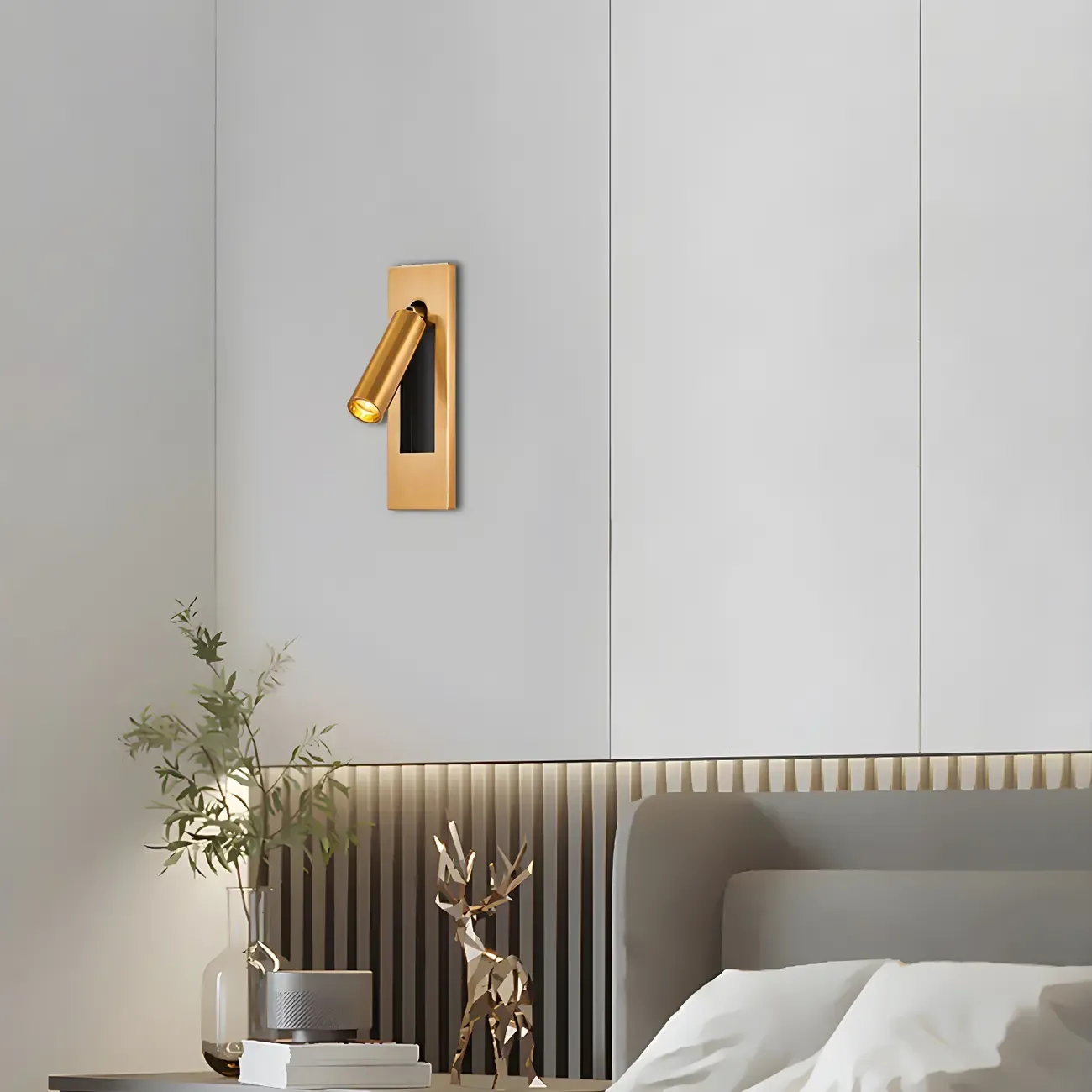 Minimalist Gold Wall Light Modern Sconce for Bedroom Image - 2