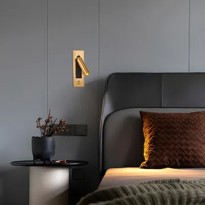 Minimalist Gold Wall Light Modern Sconce for Bedroom Image - 1