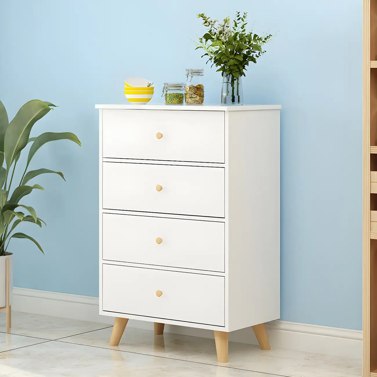 Minimalist Natural Wooden Double Dresser with 9-Drawers Image - 5