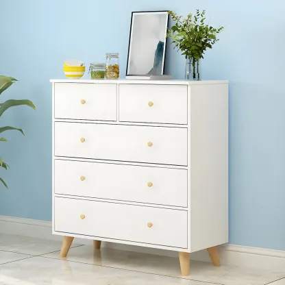 Minimalist Natural Wooden Double Dresser with 9-Drawers Image - 9