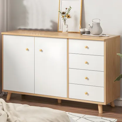 Minimalist Natural Wooden Double Dresser with 9-Drawers Image - 24