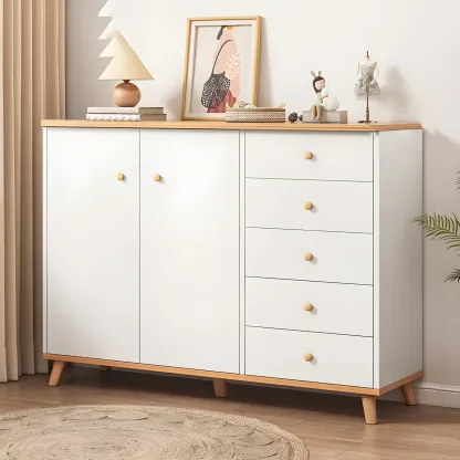 Minimalist Natural Wooden Double Dresser with 9-Drawers Image - 27