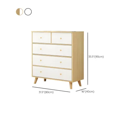Minimalist Natural Wooden Double Dresser with 9-Drawers Image - 30